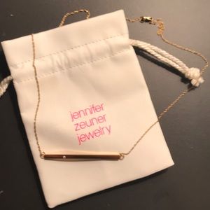 Jennifer zeuner gold bar necklace